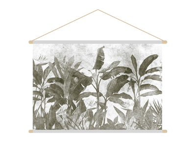 Kakemono vegetal blanco y negro 90 × 60 cm MACA